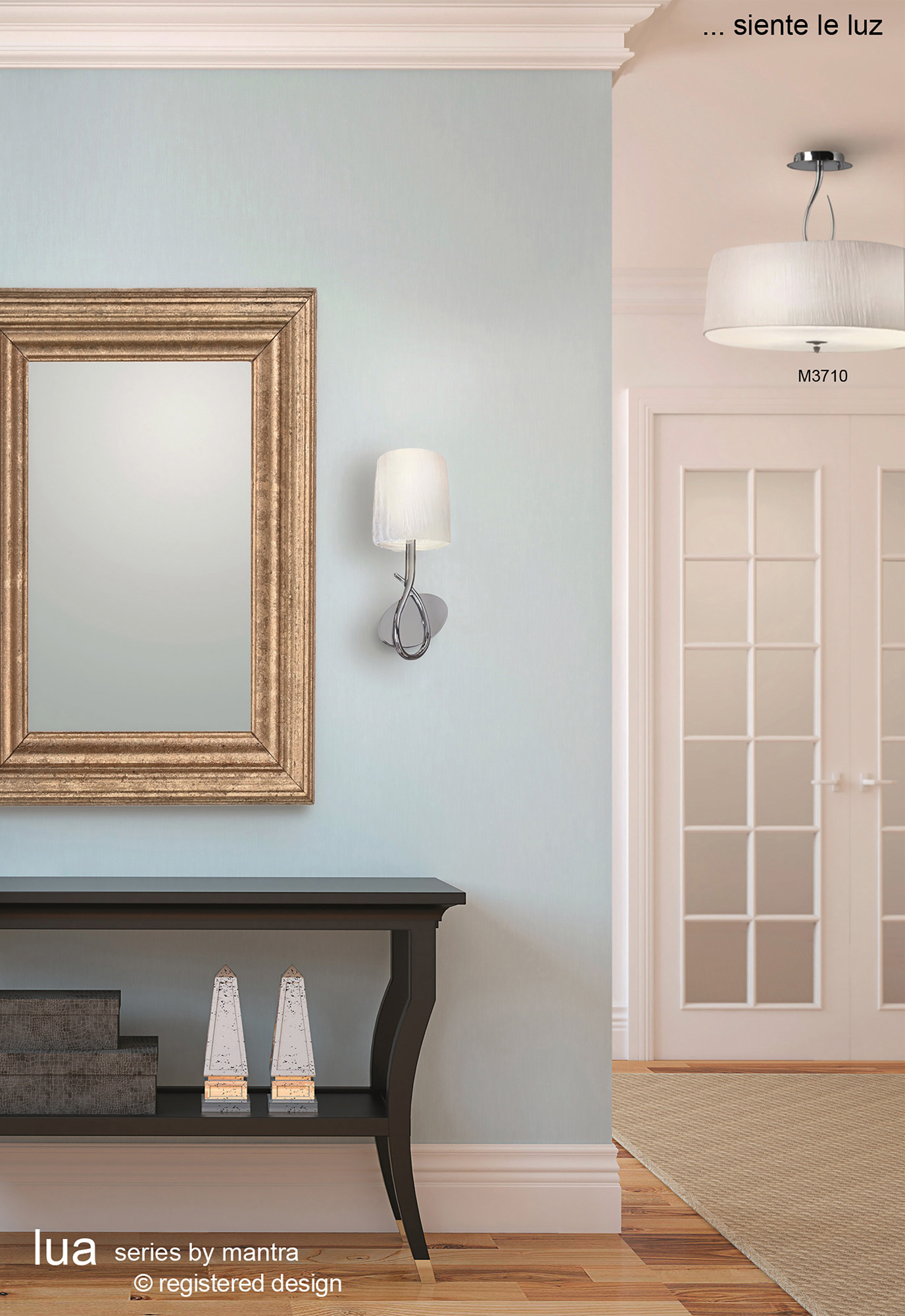 Lua Satin Nickel Wall Lights Mantra Armed Wall Lights